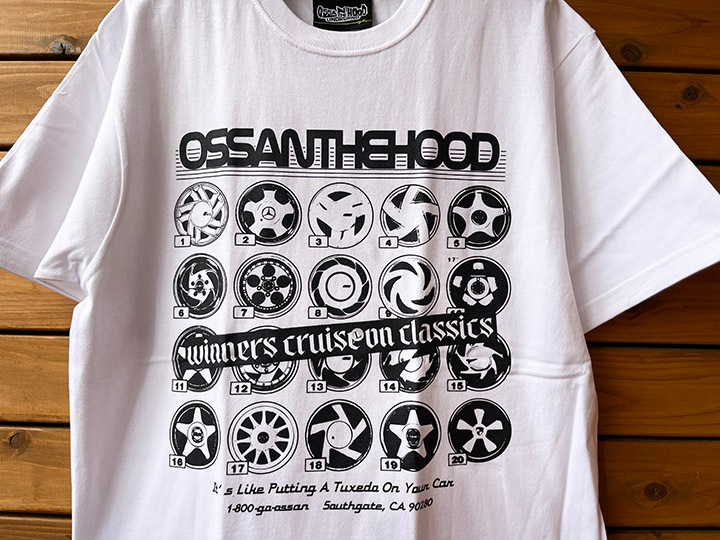 OSSANTHEHOOD 7.2oz heavyweight Tshirt (rim) / white x black