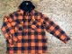 NICETY "1993" quilted flannel jacket / orange x navy-1