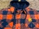 NICETY "1993" quilted flannel jacket / orange x navy-1
