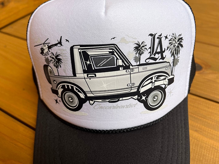 OCA mesh trucker cap (samurai) / white & black