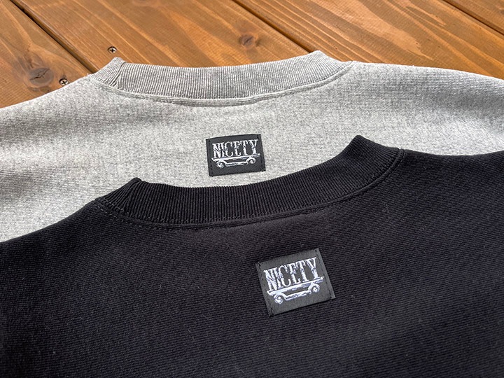 NICETY 12oz. crewneck sweat (hellyeah) / gray