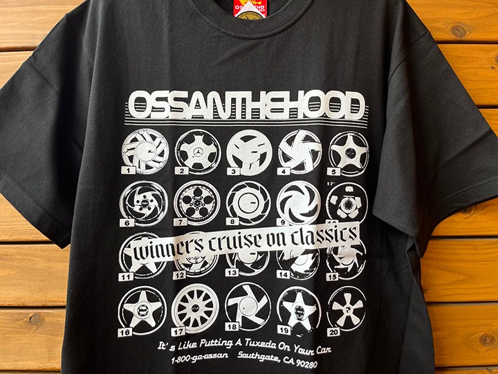 OSSANTHEHOOD 7.2oz heavyweight Tshirt (rim) / black x white