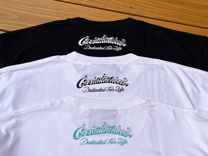 OSSANTHEHOOD 7.2oz heavyweight Tshirt (rim) / black x white