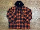 NICETY "1993" quilted flannel jacket / orange x navy-2