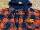 NICETY "1993" quilted flannel jacket / orange x navy-2