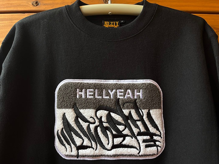 NICETY 12oz. crewneck sweat (hellyeah) / black