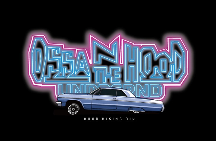 OSSANTHEHOOD pullover hood (neon) / purple