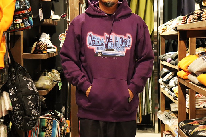 OSSANTHEHOOD pullover hood (neon) / purple