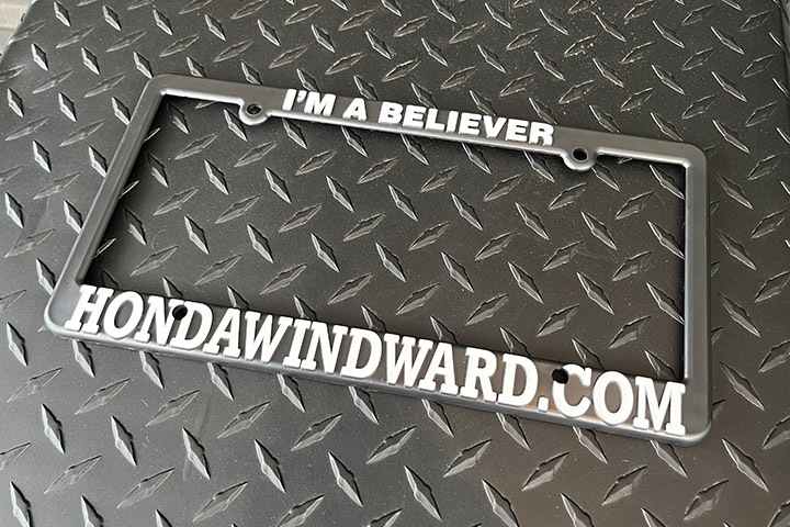 HONDA WINDWARD license plate frame
