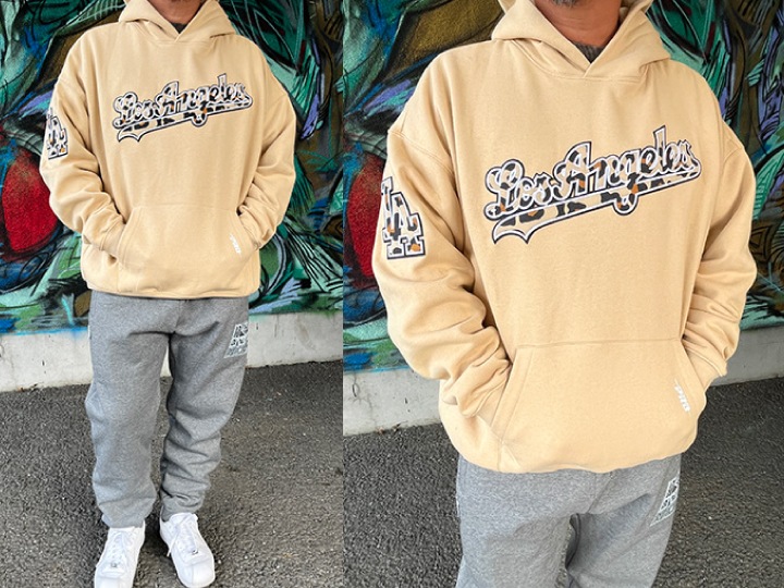 PRO STANDARD LA DODGERS pullover hood (leopard) / beige