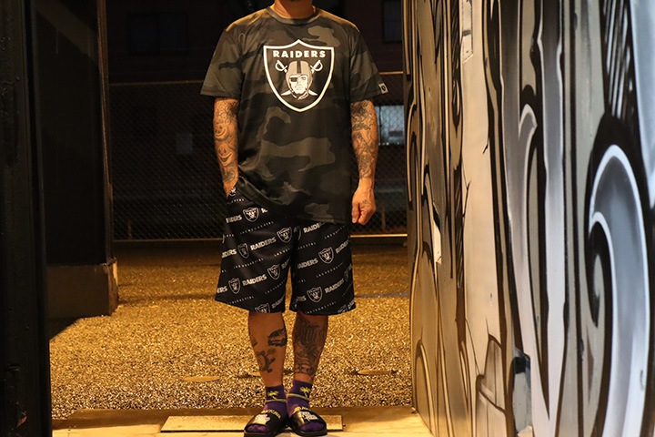RAIDERS official nylon shorts (LV) / black