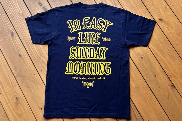 NICETY 7.2oz heavyweight Tshirt (easy) / navy x yellow