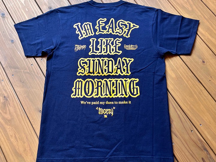 NICETY 7.2oz heavyweight Tshirt (easy) / navy x yellow