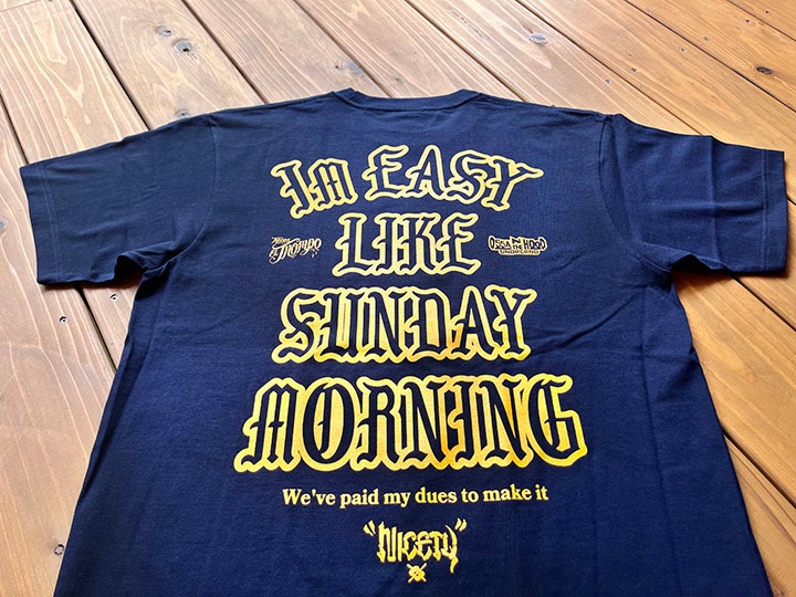 NICETY 7.2oz heavyweight Tshirt (easy) / navy x yellow