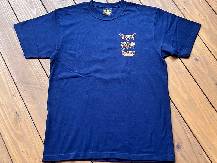 NICETY 7.2oz heavyweight Tshirt (easy) / navy x yellow