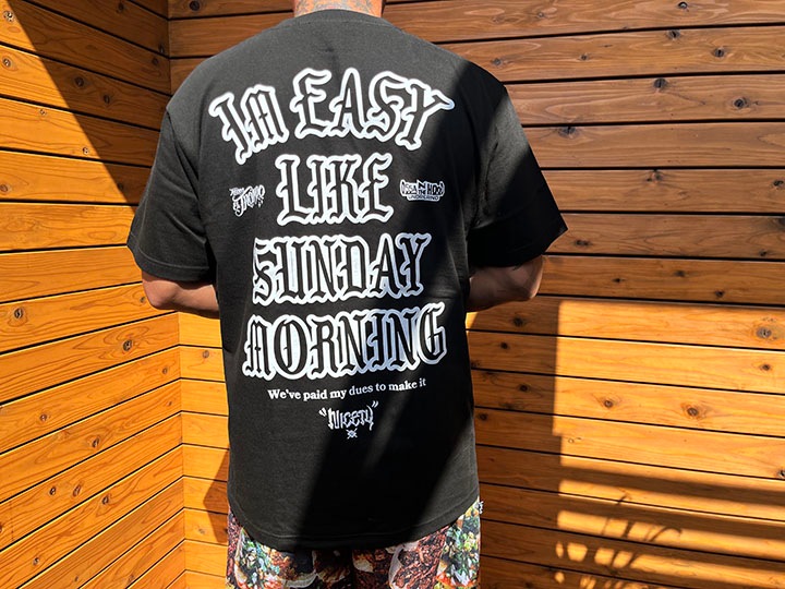 NICETY 7.2oz heavyweight Tshirt (easy) / navy x yellow