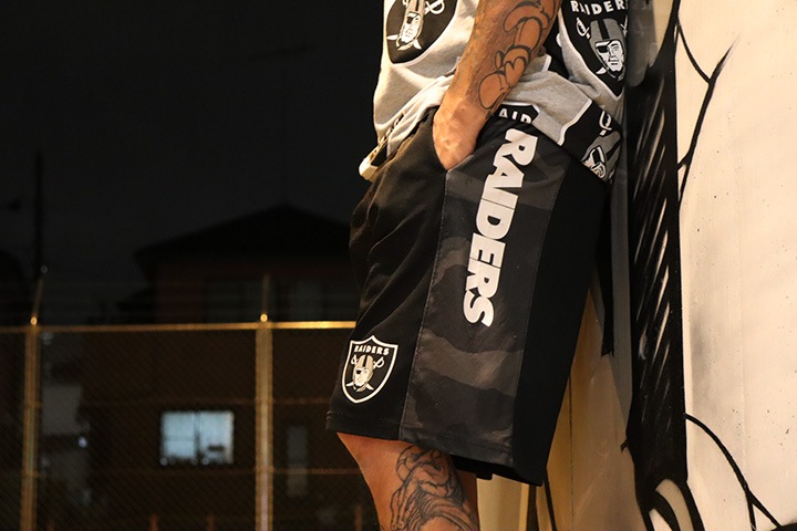 RAIDERS official nylon shorts (raid) / black & camo line