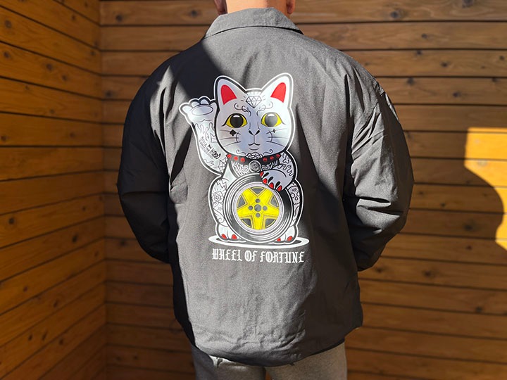 OSSANTHEHOOD coach jacket (lucky cat) / black