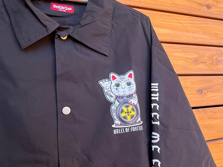 OSSANTHEHOOD coach jacket (lucky cat) / black