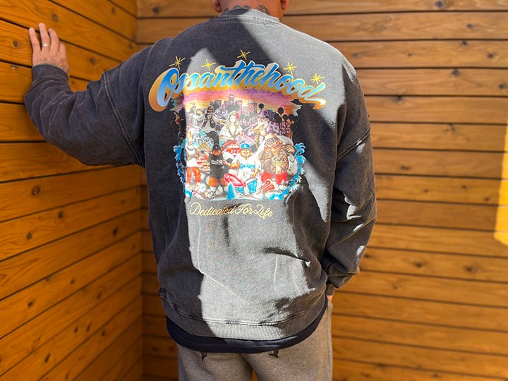 OSSANTHEHOOD 12oz. crewneck sweat (��ʡ��) / washed black