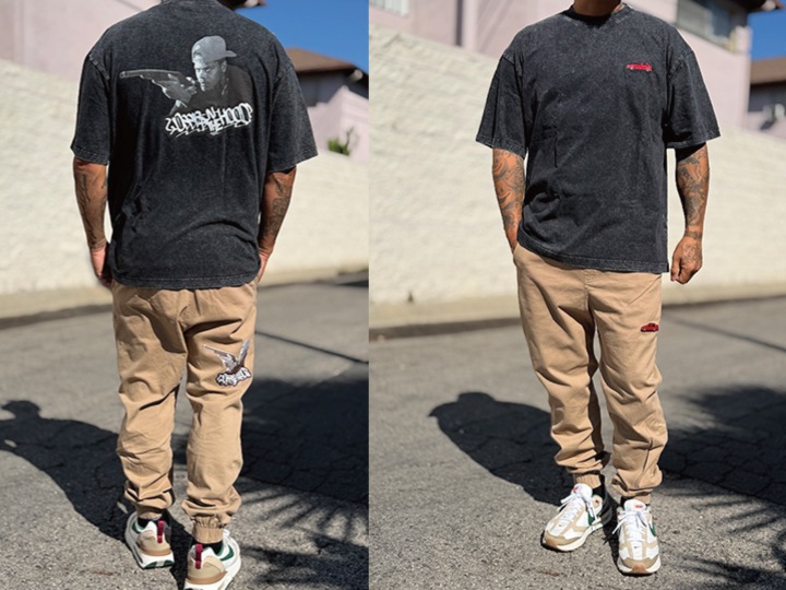 OSSANTHEHOOD dye washed Tshirt (gunman) / black