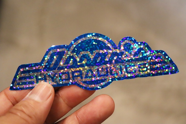 OSSANTHEHOOD vinyl sticker (ossanshyd) / glitter & blue