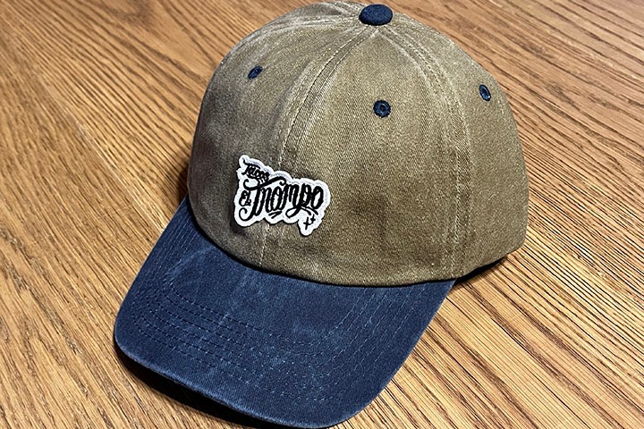 Tacos El Trompo washed dad hat / dye blue 