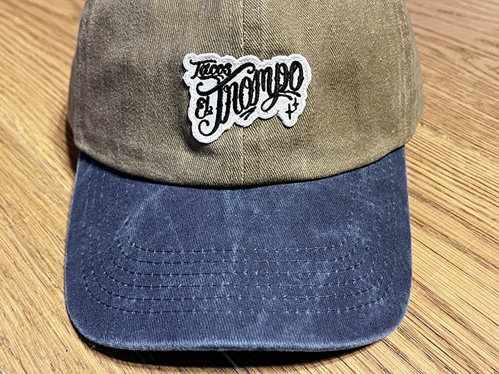 Tacos El Trompo washed dad hat / dye blue 