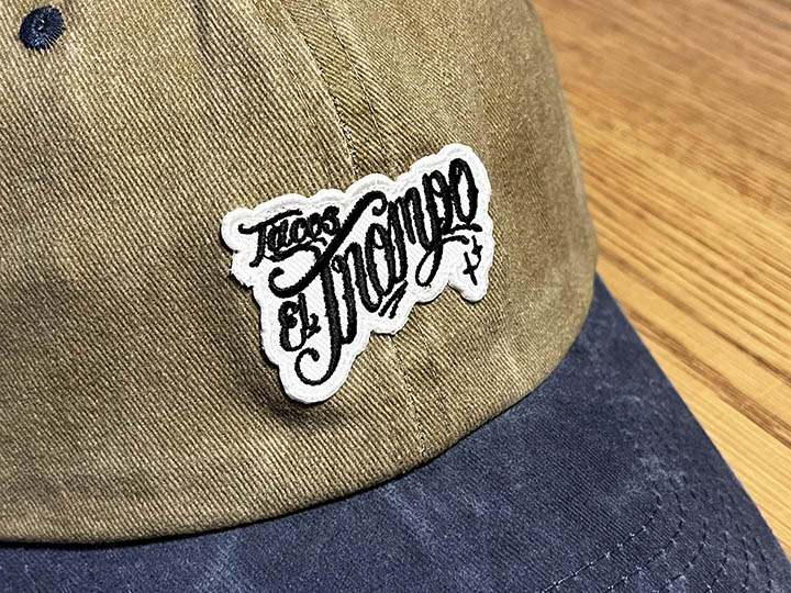 Tacos El Trompo washed dad hat / dye blue 