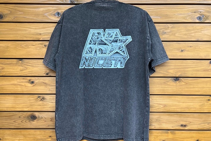 NICETY 8.2oz garment dye Tshirt (star 2024) / washed black