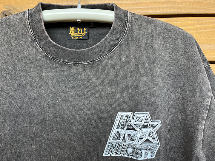 NICETY 8.2oz garment dye Tshirt (star 2024) / washed black