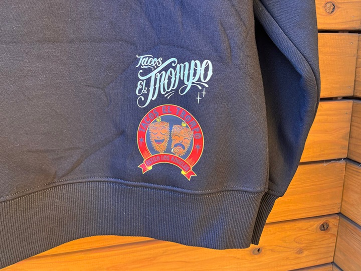 Tacos El Trompo 13oz pile lined hoodie (real thing) / black