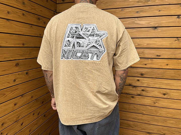NICETY 8.2oz garment dye Tshirt (star 2024) / washed sand