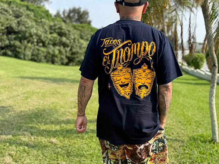 Tacos El Trompo Tshirt (trompo) / navy x yellow