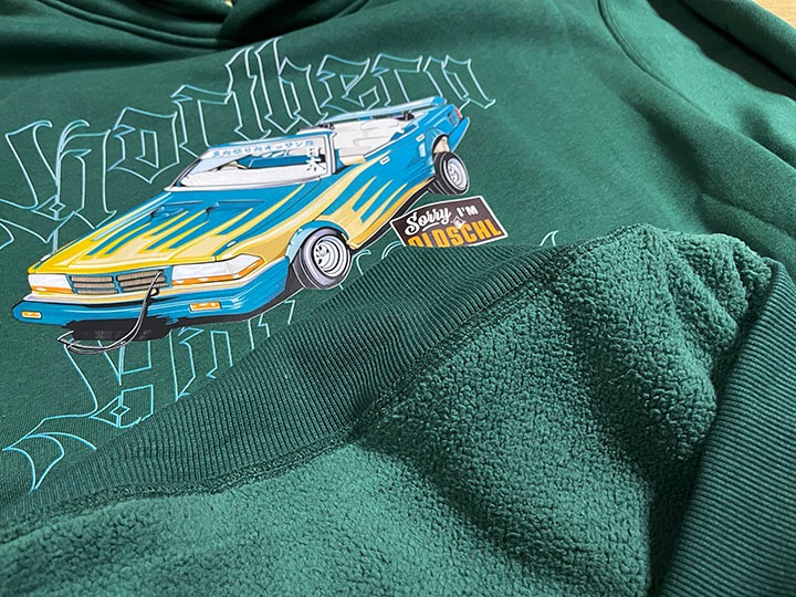 OSSANTHEHOOD 13oz pile hoodie (hot rod) / green