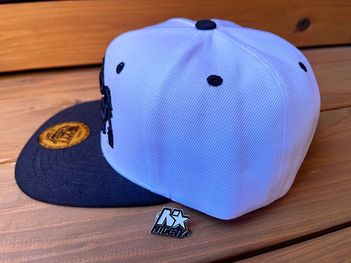 NICETY snapback cap (dedicated) / white & black