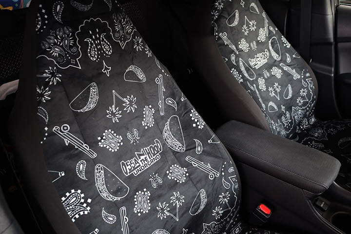 OSSANTHEHOOD universal seat cover set(westcoast paisley) / black