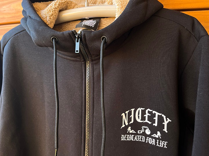 NICETY 14oz sherpa zipup hood (dedicated) / black