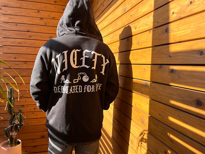 NICETY 14oz sherpa zipup hood (dedicated) / black