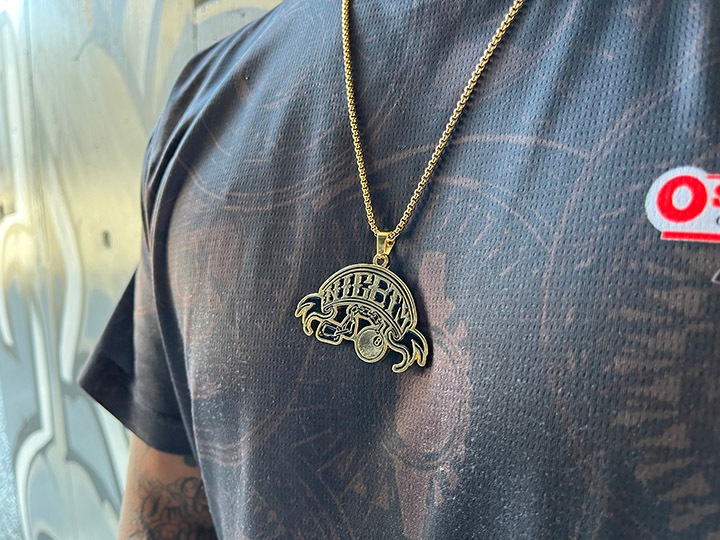 NICETY gp. gold steel neckless (8ball) / gold x black