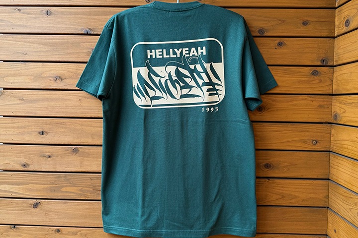 NICETY 7.2oz heavyweight Tshirt (hellyeah) / green x khaki