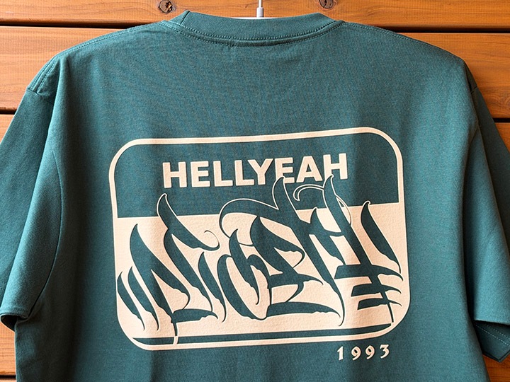 NICETY 7.2oz heavyweight Tshirt (hellyeah) / green x khaki