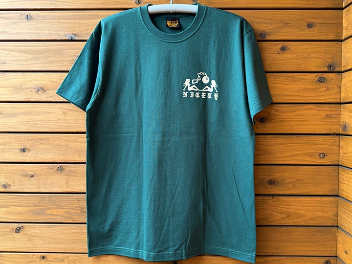 NICETY 7.2oz heavyweight Tshirt (hellyeah) / green x khaki