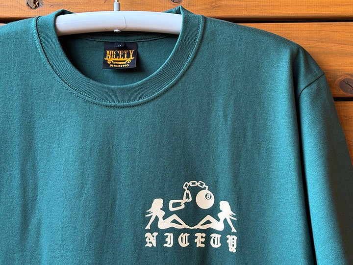 NICETY 7.2oz heavyweight Tshirt (hellyeah) / green x khaki