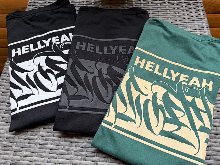 NICETY 7.2oz heavyweight Tshirt (hellyeah) / green x khaki