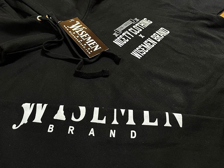 WISEMEN brand pullover hoodie (sunset) / black