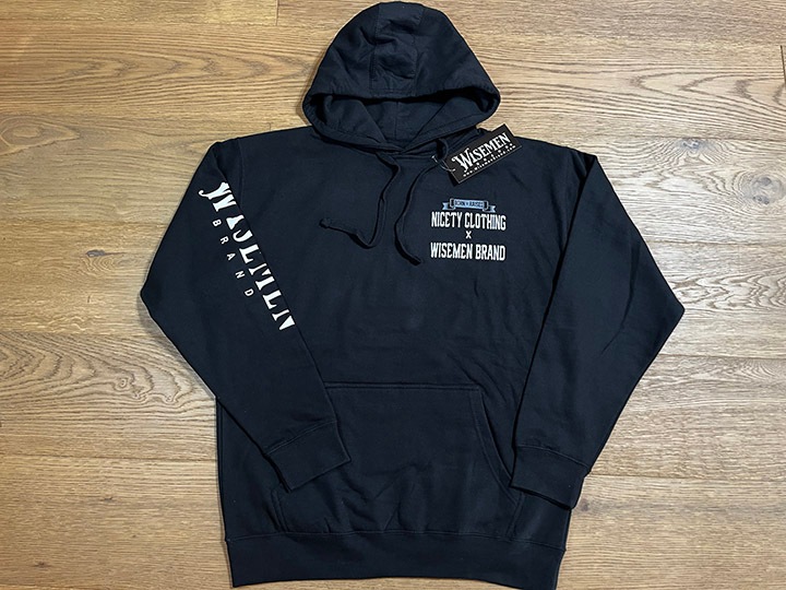 WISEMEN brand pullover hoodie (sunset) / black