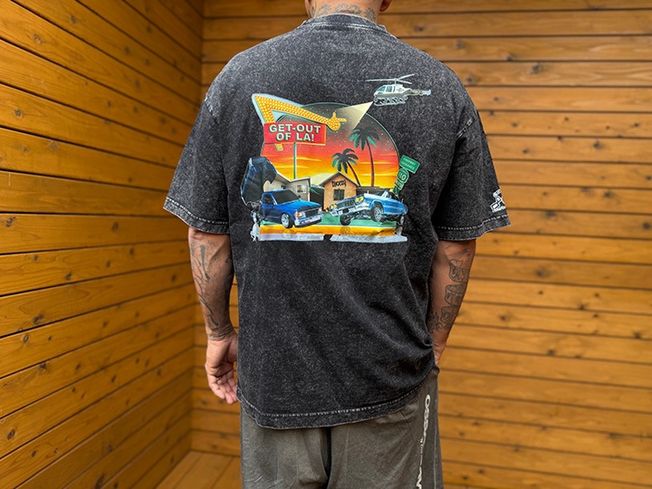OSSANTHEHOOD Tshirt (getout) / black washed