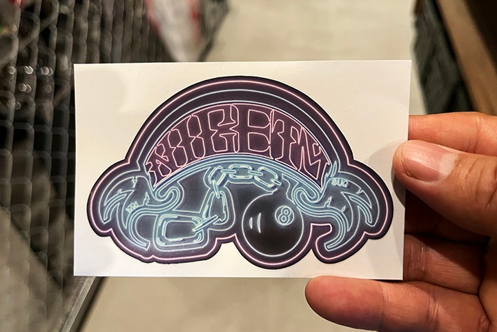 NICETY vinyl sticker (8ball) / neon