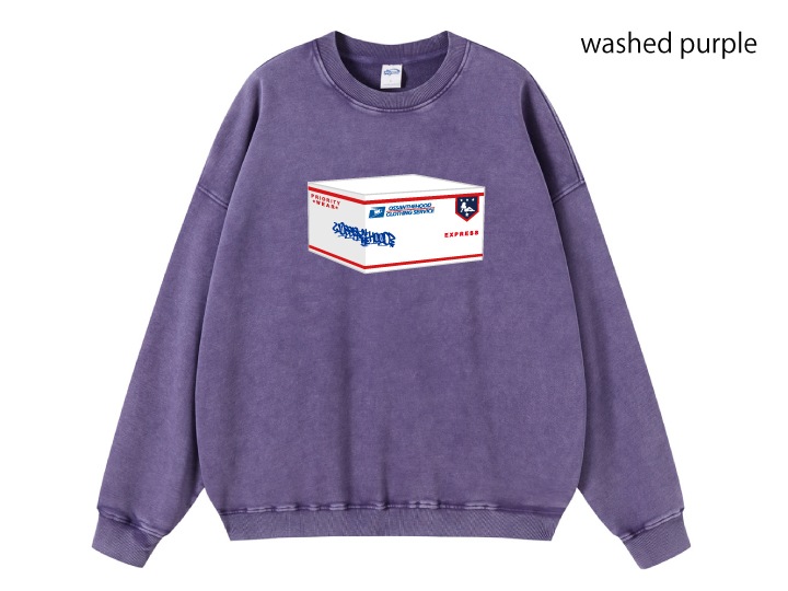 OSSANTHEHOOD 12oz. crewneck sweat (postal) / washed purple